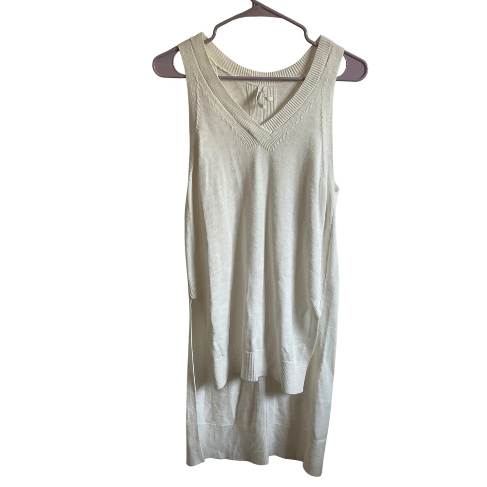 Anthropologie White Desmond Tunic Sweater Sleeveless Top - Size Small Boho